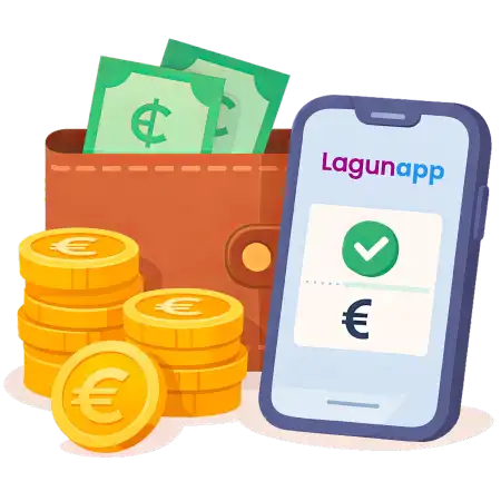 Puedes aumentar o retirar tu saldo de euros en LagunApp a través de tu cuenta bancaria